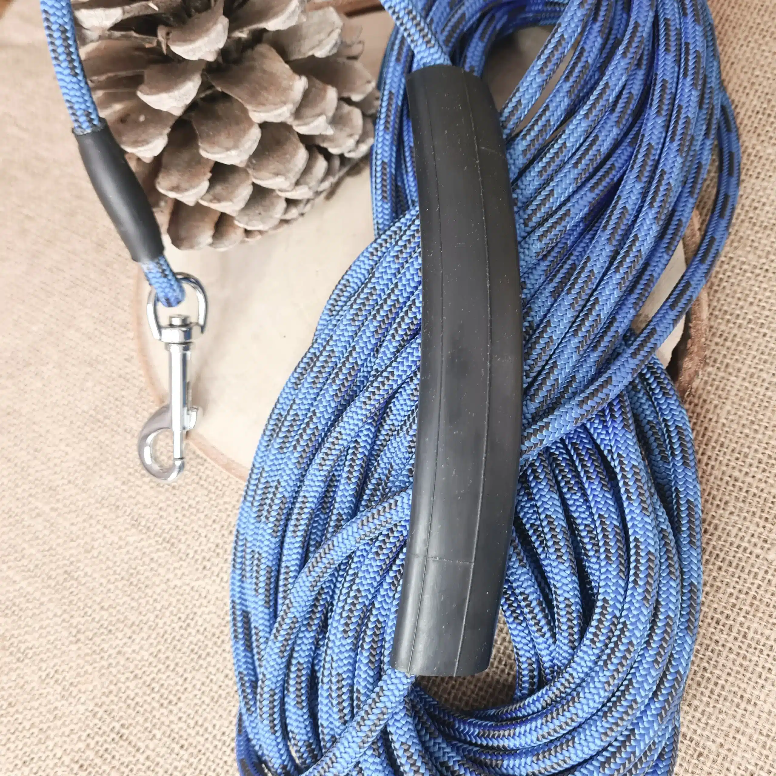 Longe en corde escalade pour chien avec poignée coulissante 5m 10m 15m